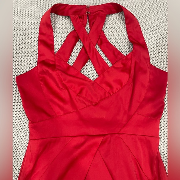 LIKE NEW Gorgeous Red Silk Mini Dress - Picture 2 of 4